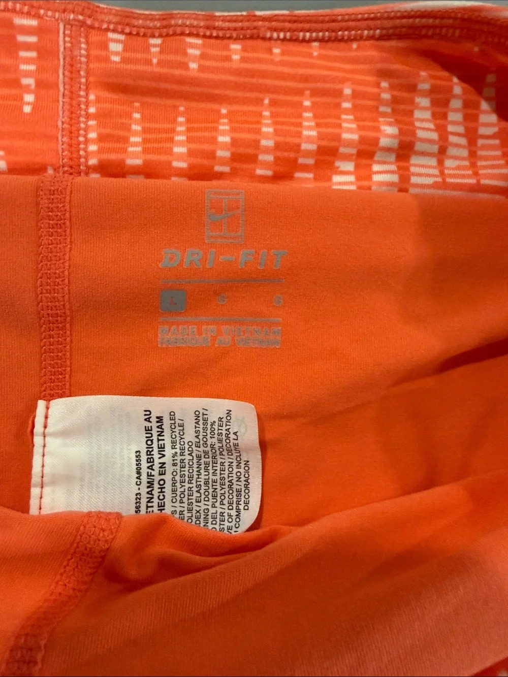 Nike Women’s Coral/White Patterned Athletic Skort